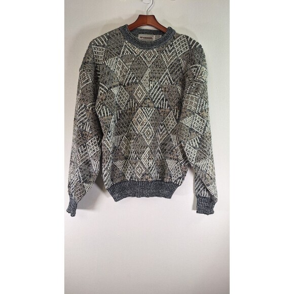 Vtg 90's MEGREGOR Cable knit Fisherman Sweater Men Sz M Grandpa Cosby Office - Picture 1 of 8